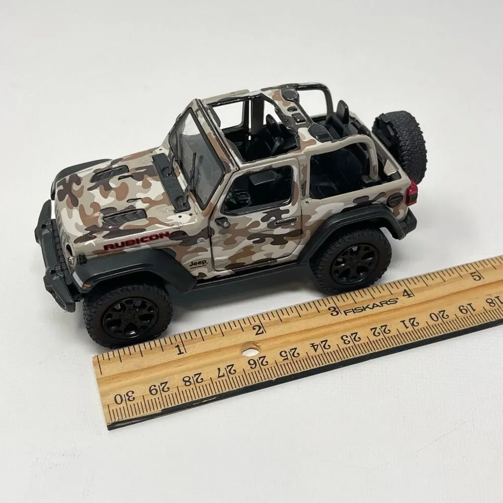 Kinsmart Jeep Wrangler Rubicon 2018 Die Cast Pull Back Topless Camo 1:34